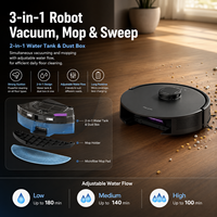 Robot aspirateur intelligent 18000Pa avec fonction serpillière, station de vidage automatique, navigation LDS, contrôle via application Tuya, élimination automatique des débris, pour poils d'animaux domestiques et usage domestique