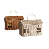 Nouveauté en promotion : adorable boîte à bonbons en forme de maison, écologique, pour la décoration de la maison, panier de rangement en plastique tressé avec poignée pour les enfants, idéal pour les fêtes