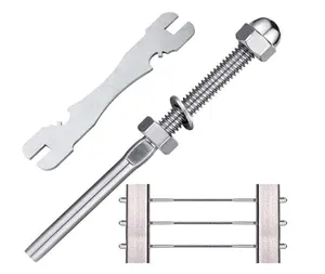 Swage เกลียวสตั๊ดความตึงเครียดปลายขั้วที่เหมาะสมสำหรับ1/8ราวบันไดสาย T316สแตนเลส - Product Image 1