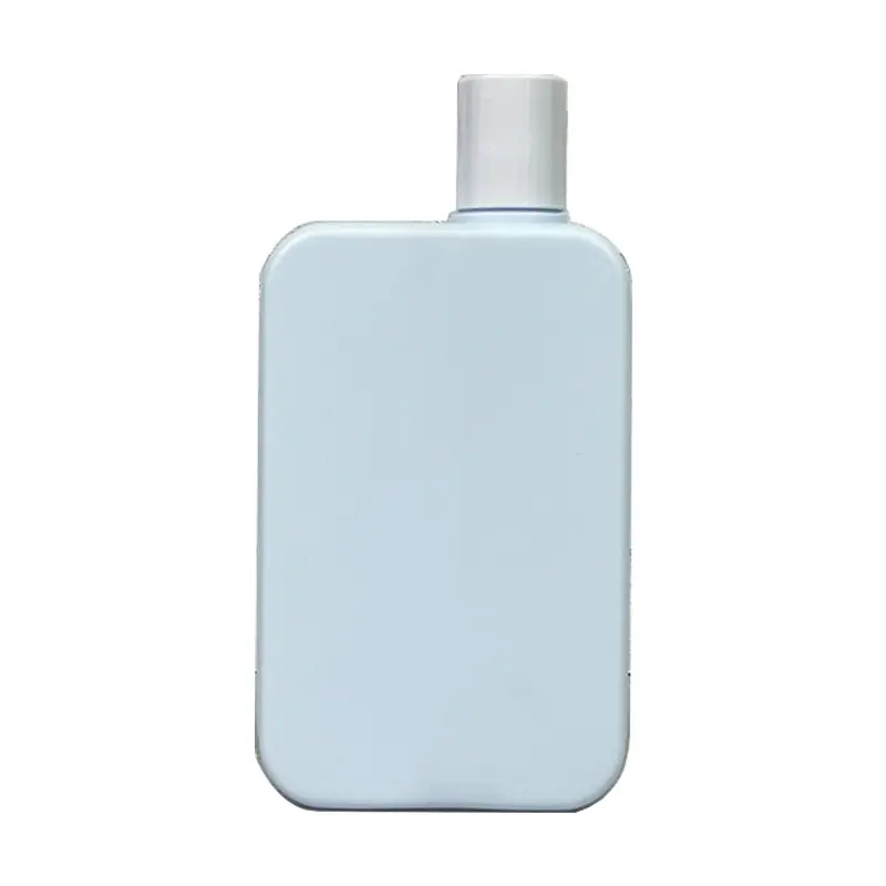 زجاجة غسيل مسطحة PE مربعة الشكل مزودة بأدوات الحفاظ على صحة الملابس زجاجة Shampoo أو حمام الوجه زجاجة جل الاستحمام