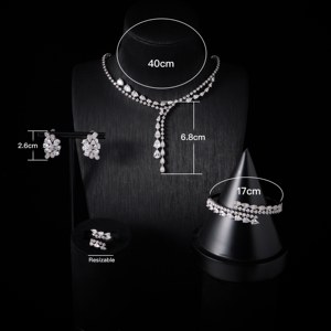 Parure de bijoux de luxe pour femme, collier et accessoires de mariée, zircon cubique AAA, style Dubaï classique et élégant, collection de charmes colorés - Product Image 6