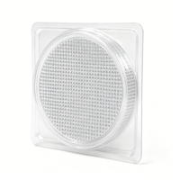 Boîte blister personnalisée à cadre carré en plastique transparent, moulée à plat et gaufrée, avec intérieur texturé en grille pour l'affichage d'articles