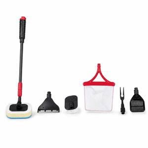 Small aquarium algae scraper with long handle, corner-free <b>brush</b> for cleaning and scrubbing plants and algae - Product Image 1