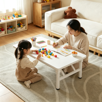 Ensemble de table à manger rectangulaire en bois pliable moderne Sen Qing Shandong, durable, écologique, avec pieds en métal, imperméable, garantie 5 ans
