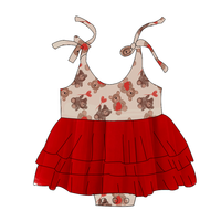 Robe barboteuse une pièce à impression personnalisée pour bébé fille: attaches d'épaule réglables, maille extensible extrêmement douce, quantité minimale de commande bas