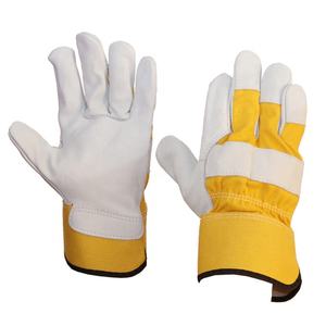 Guantes de conductor de cuero de ganado Guantes de soldadura eléctrica de trabajo amarillo Guantes de cuero de seguridad de China - Product Image 1