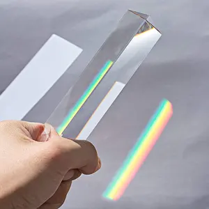 20*20*80mm Optical Glass Triangular Prism Triple Prism for Photography Effects Physics Teaching Light Spectrum Optics Kits
