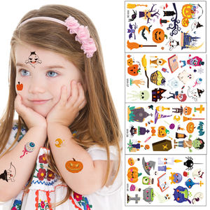 Autocollants de tatouage temporaire d'art corporel d'Halloween pour garçons et filles Impression de conception de cirque sur papier pour l'utilisation des bras - Product Image 2