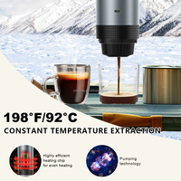 Machine à Café Espresso Portable de Voyage 60 ml Électrique Sans Fil, Auto-Chauffante pour Café Moulu, Capsules, Camping et Voiture