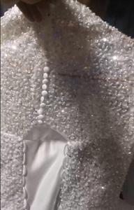 Robes de mariée de luxe 2023 à col montant, manches longues, style robe de bal, avec appliques en dentelle et sequins, grandes tailles - Product Image 5