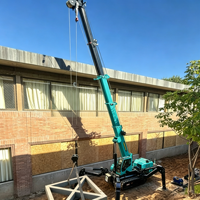 Grue araignée sur chenilles de 1,5 tonne, portée 6 m, hauteur de levage 6,5 m, AC380V, grue hydraulique sur chenilles pour la construction électrique, vente en gros