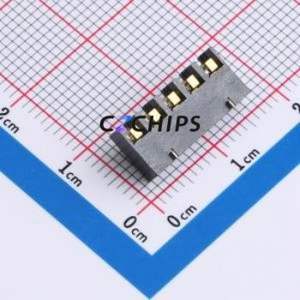 15H725053 Blade/Spring Contact Battery Connector SMD,P=3mm Connector Spring Contact Type 3mm 5P Vertical Mount - Product Image 2