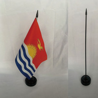 Drapeaux de bureau personnalisés de haute qualité avec logo, tous pays, 8x5 pouces, polyester, drapeau de table de bureau, base en fibre de verre noire, fanion