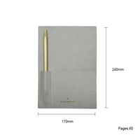 Carnet de notes professionnel en cuir gris personnalisé, étanche, avec stylo promotionnel – Idéal pour le budget et les cadeaux d'entreprise