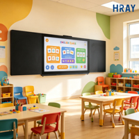 Pizarra Interactiva HRAY de 86 Pulgadas, 4000:1 Contraste, Chip T982, Altavoces Duales de 15W, Para Uso Educativo, Suministro de Fábrica OEM/ODM