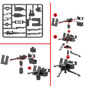 Vente en gros d'arme de fusil de la seconde guerre mondiale en plastique noir <span class=keywords><strong>Film</strong></span> M2 mitrailleuse blocs de construction Mini soldat ensemble de jeu accessoires d'armes - Product Image 4