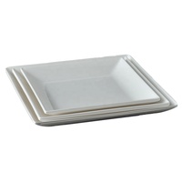 Assiette à dessert carrée en mélamine blanche, incassable, de qualité alimentaire, 7,5 pouces, économique, en gros