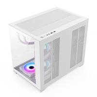 Wide Cube Steel Computer Cabinet Gaming Box RGB PC Parts Mid Tower MicroATX PC Case Tempered Glass Wide Body Dual USB 3.0 Ports