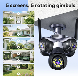 Caméra de sécurité extérieure HD WIFI <span class=keywords><strong>5</strong></span> lentilles <span class=keywords><strong>5</strong></span> écrans PTZ suivi de mouvement 2 voies interphone couleur Vision nocturne maison Smart CCTV caméra <span class=keywords><strong>IP</strong></span> - Product Image 2
