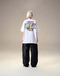 T-shirt S URBANWANDERERS en jersey de coton 280 g/m², coupe classique, imprimés sérigraphiques et demi-tones inspirés de la jungle sauvage pour les citadins nomades - Product Image 2