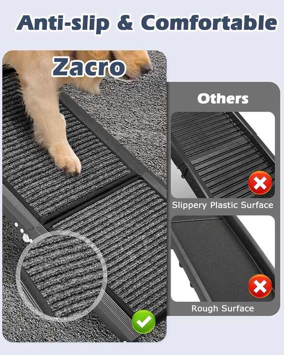 Soft Ramp Foldable Dog Aluminum Car Ramp - Durable & Soft Surface