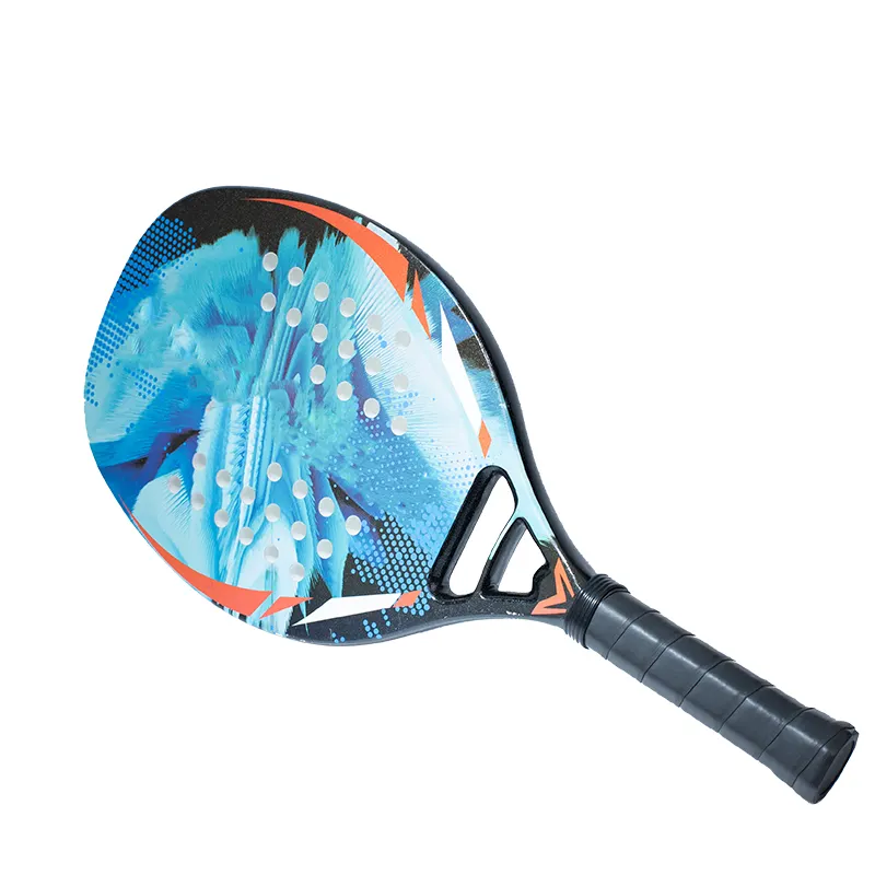 2024 Hot Selling Beach Tennis Racket Custom Logo Koolstofvezel Strand Tennisracket Glasvezel Eva Ontwerp Oem/Odm