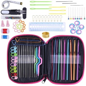 100pcs Crochet Hook Set <strong>Yarn</strong> Knitting <strong>Needles</strong> Sewing Tools Full Set DIY Crochet Craft Tools - Product Image 1