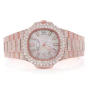 Reloj Mecánico de Lujo con Moissanita, Probador de Diamantes, Reloj Iced Out para Hombre, Bisel de Acero Inoxidable, Reloj de Rapero con Diamantes VVS - Product Image 4