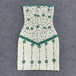 Vestidos Mini Bodycon Luxuosos com Cristais para Mulheres, Sem Alças, Costas Descobertas, Sexy, para Coquetéis, Celebrações e Festas de Aniversário - Product Image 5