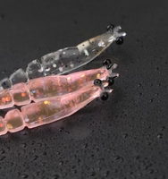 Nouveau lot de 20 leurres de pêche crevettes 4cm 0.4g à immersion totale, imitation crevette cristalline pour poissons d'eau salée et pêche en mer