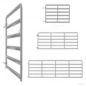 Paneles de Cerca Metálica Galvanizada Ecológica de Seguridad para Corrales de Ganado, de 5 pies x 10 pies, Negros, Móviles, para Uso en Granjas de Caballos, Ovejas y Ganado - Product Image 4