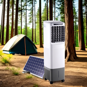 Ventilateur d'air évaporatif solaire portable à économie d'énergie pour l'extérieur, alimenté par courant alternatif, avec télécommande - Product Image 1