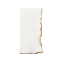 Ensemble de serviettes en lin brodées or réutilisables, décoration de table de mariage, élégantes serviettes en tissu à volants, ensemble cadeau, vente en gros