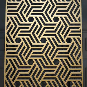 OEM Bulk Gold Aluminum Curtain Wall Artistic <strong>Decorative</strong> Panel Hollow Out Architectural Metal <strong>Screen</strong> for Hotel Renovation Project - Product Image 4