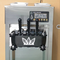 Machine à crème glacée HNOC automatique à 3 saveurs, machine à crème glacée molle, machine à crème glacée commerciale pour les petites entreprises