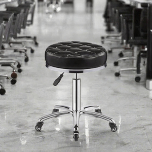 Tabouret de Salon de Coiffure Rose Doré pour Tatouage Inclinable - Réglable, Rotation à 360 Degrés, Pompe Hydraulique, Métal Durable - Product Image 3