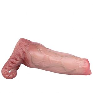 FAAK Ultra Animal Hollow <b>Dildo</b> With Knot for Men Delay Ejaculation Silicone Male Extender for Couples Flirting - Product Image 1
