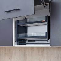Acessórios para armários de parede de cozinha, plataforma removível, cesta de elevador de vidro, cesta elevatória SS pull down