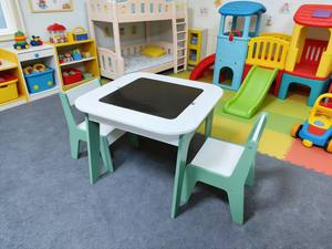 Ensemble de <span class=keywords><strong>table</strong></span> et de chaises pour enfants multifonctionnel, moderne, simple et élégant, en combinaison de couleurs blanc et vert - Product Image 4