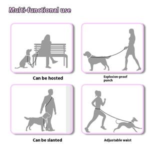 Laisse pour animaux de compagnie multifonctionnelle intégrée rembourrée, nouvelle, pour petites races, <span class=keywords><strong>entraînement</strong></span> mains libres, croisée, extérieure, en nylon réfléchissant - Product Image 3