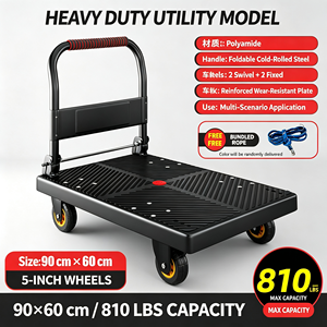Delivery Cart <b>Foldable</b> Design Extra Large Package Ready Courier Use Folding Delivery Cart With Wheels Multi Purpose Cart - Product Image 2