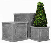 Pots de fleurs géants carrés en pierre composite, écologiques, durables et légers, pour intérieur et extérieur, maison et centre commercial