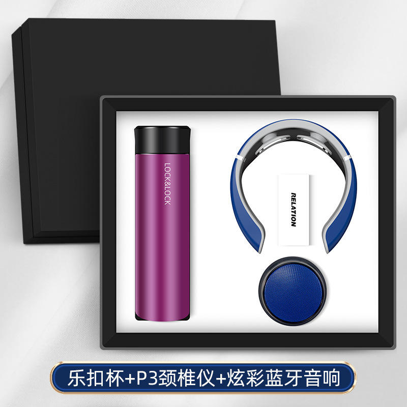 [Ensemble bleu trois pièces] Lock &amp; Lock Cervical Spine Massager Haut-parleur Bluetooth