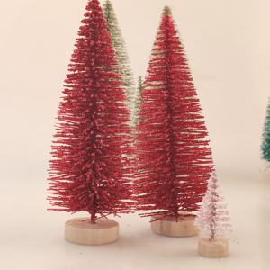 Pohon Natal Mini Sisal Snow Frost dengan Sikat Botol Kayu - Pohon Natal Meja Sempurna untuk Pesta Natal dan Dekorasi Rumah - Product Image 2