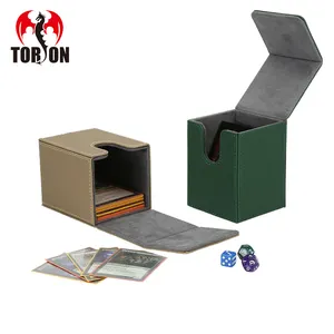 TORSON 100+ caixa de armazenamento de cartas de jogo de veludo coreano em couro pu, cartas pokemon eugioh, cartas mágicas Mtg Tcg, jogo de cartas mágicas