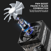 Pendingin Udara CPU Senyap 30dBA Rendah Kebisingan 6 Pipa Panas Dual Tower Kipas PWM 120mm Heatsink Pendingin Prosesor untuk Desktop Gaming