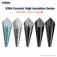 Film teinté pour vitres en céramique nano, 95% de rejet de chaleur IRR, 99% de blocage des UV, sans interférence de signal, sans métal, pour voitures et camions