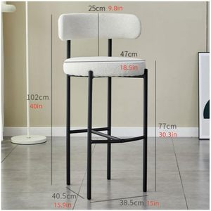 Tabouret <span class=keywords><strong>de</strong></span> <span class=keywords><strong>bar</strong></span> moderne avec dossier et repose-pieds <span class=keywords><strong>Coussin</strong></span> en éponge à haute élasticité <span class=keywords><strong>Chaise</strong></span> <span class=keywords><strong>de</strong></span> <span class=keywords><strong>bar</strong></span> en fer forgé pour la cuisine, la salle à manger et le <span class=keywords><strong>bar</strong></span> à domicile - Product Image 6