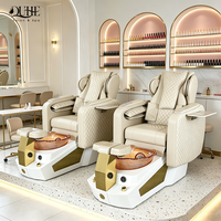 Mobilier de salon de manucure de luxe, fauteuils de pédicure inclinables, spa pour les pieds sans tuyauterie, fauteuil de massage pour pédicure