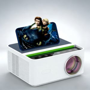 Projecteur de cinéma maison LED A45-C 1080P 4K 1000 Lumens avec haut-parleurs intégrés, design portable, WIFI BT5.0, projecteur vidéo intelligent Android - Product Image 5